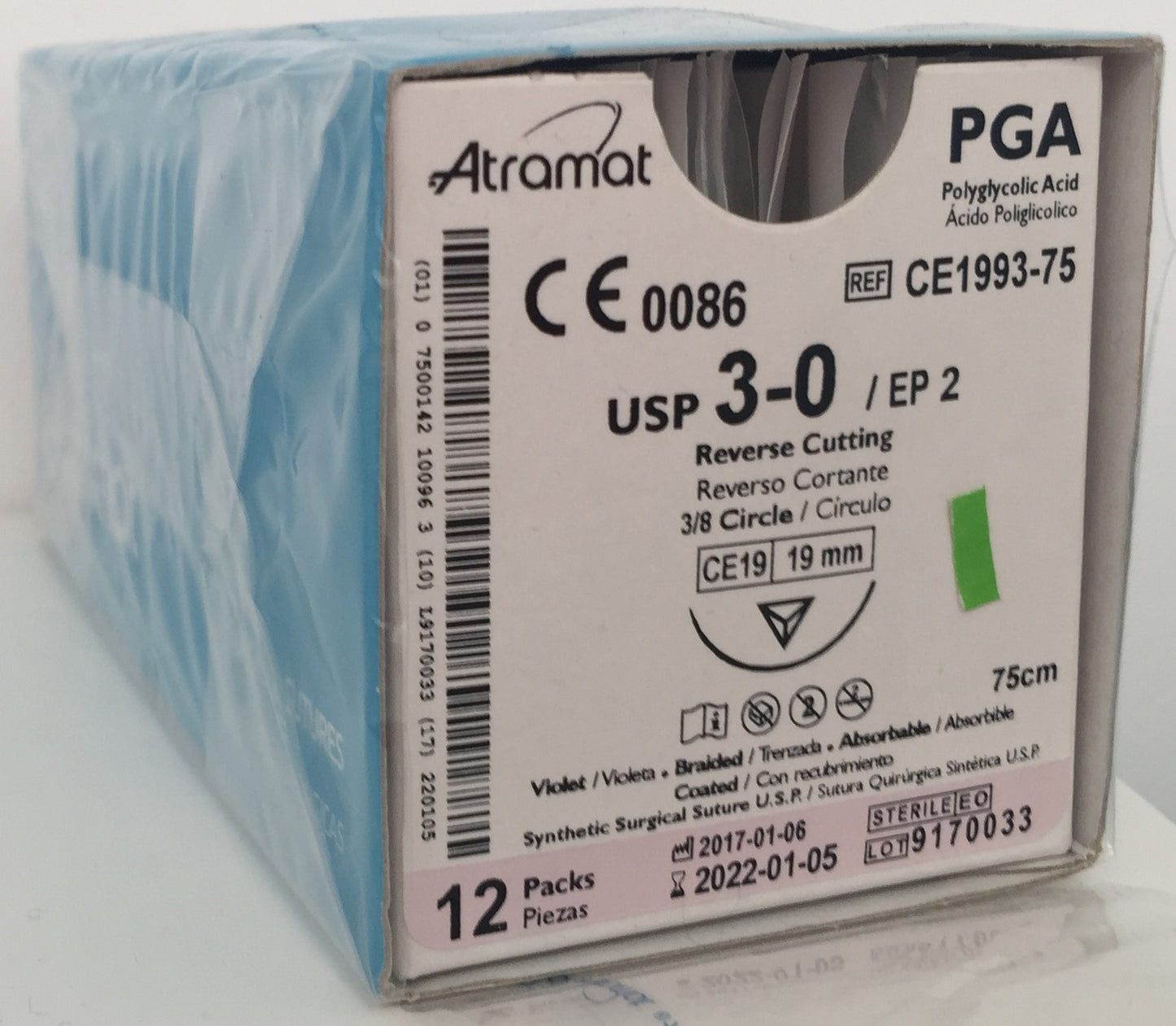Atramat seda negra USP 3-0, 75 cm