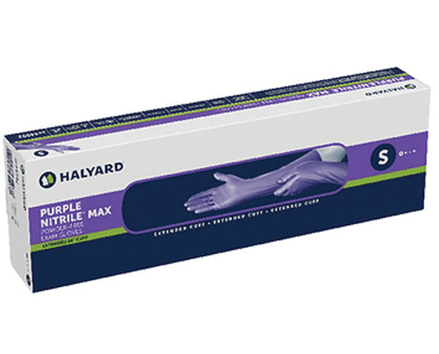 Caja Halyard Purple Nitrile Max talla chica, 50 guantes