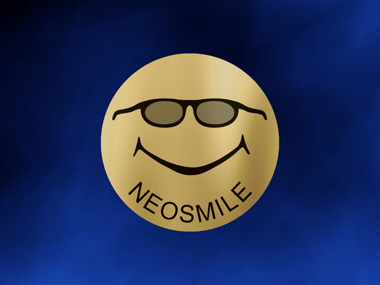 Neotech NeoSmile N731: funda circular de lámina dorada con cara sonriente para sonda térmica, 25 mm