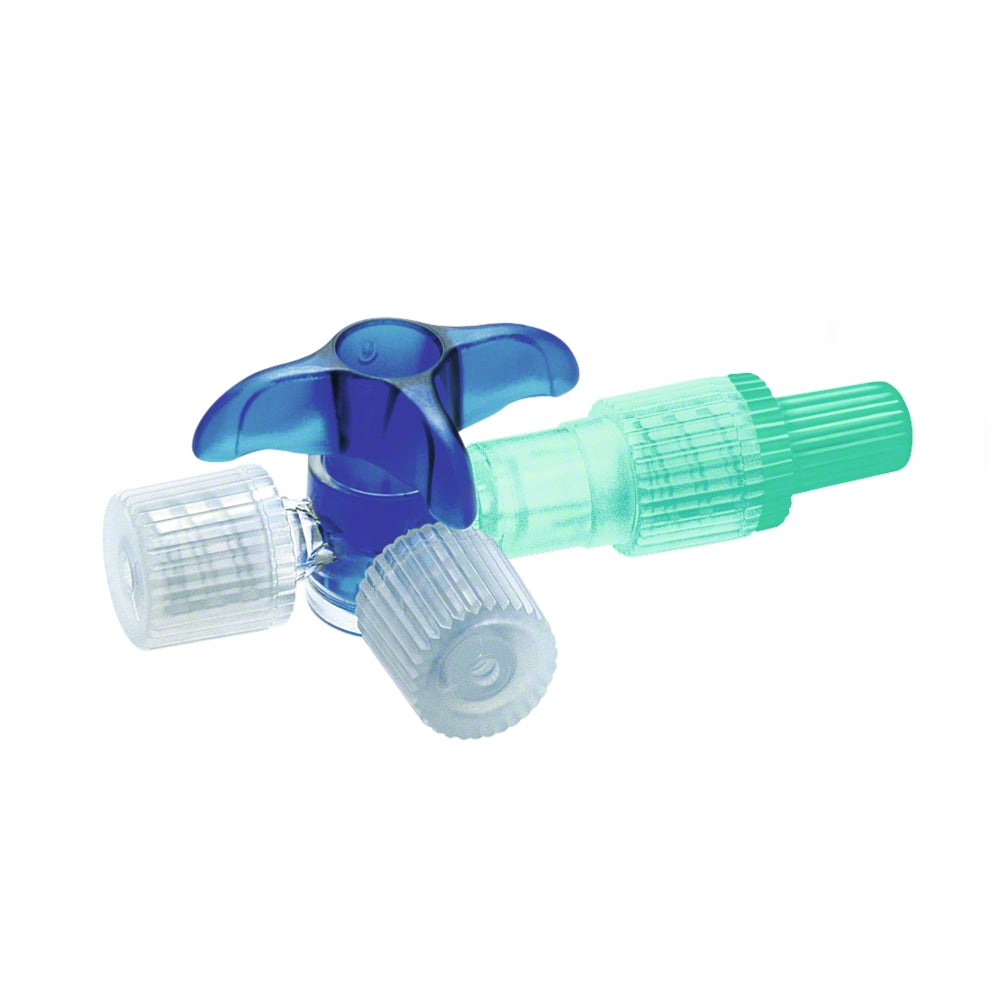 B. Braun DISCOFIX C 16494C, llave de tres vías azul
