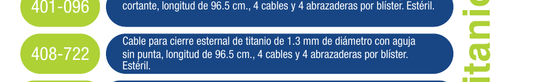 Zimmer Biomet 408-722, cable esternal de titanio con aguja sin punta