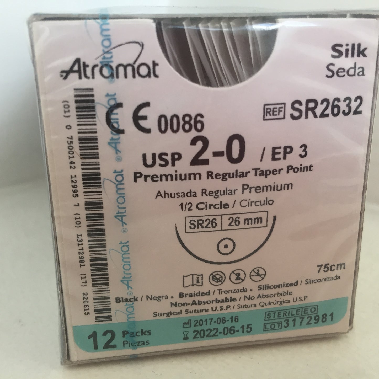 Atramat seda negra R2632, 75 cm
