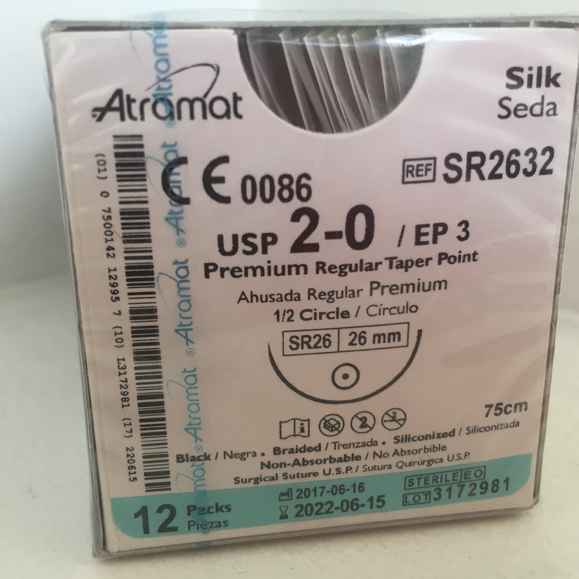 Atramat seda negra R2632, 75 cm