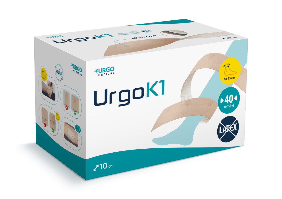 Caja UrgoK1 602541, kit de compresión 18-25 cm, 10 cm, 40 mmHg, sin látex