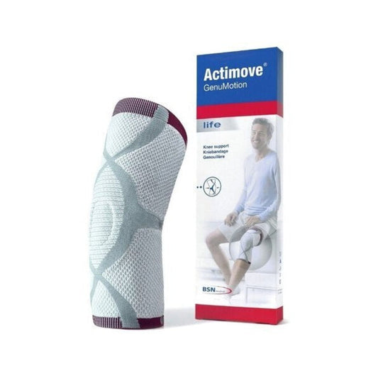 Rodillera Actimove Genumotion con empaque sobre fondo blanco