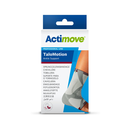 Tobillera Actimove TaloMotion blanco y guinda — empaque