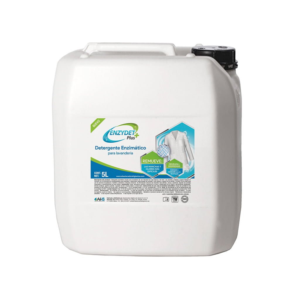 Envase blanco AHS Enzydet-Plus de 5 L, referencia 222-5