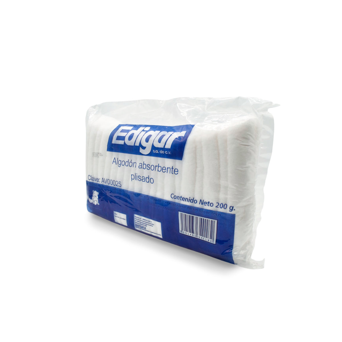Bolsa Edigar AV00025 de algodón absorbente plisado, contenido neto 200 g
