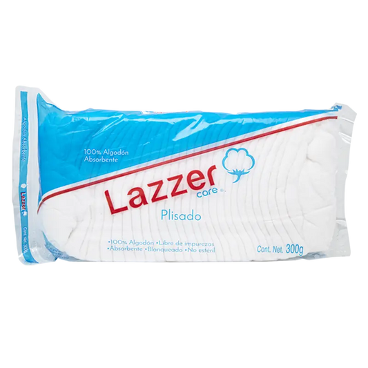 Algodón absorbente Lazzer plisado de 300 g, bolsa de 100% algodón no estéril