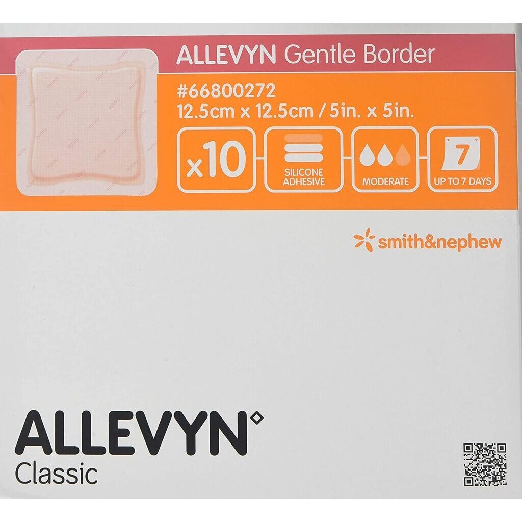 Allevyn Gentle Border 12.5 cm x 12.5 cm 66800272, sobre fondo blanco