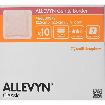 Allevyn Gentle Border 12.5 cm x 12.5 cm 66800272, sobre fondo blanco