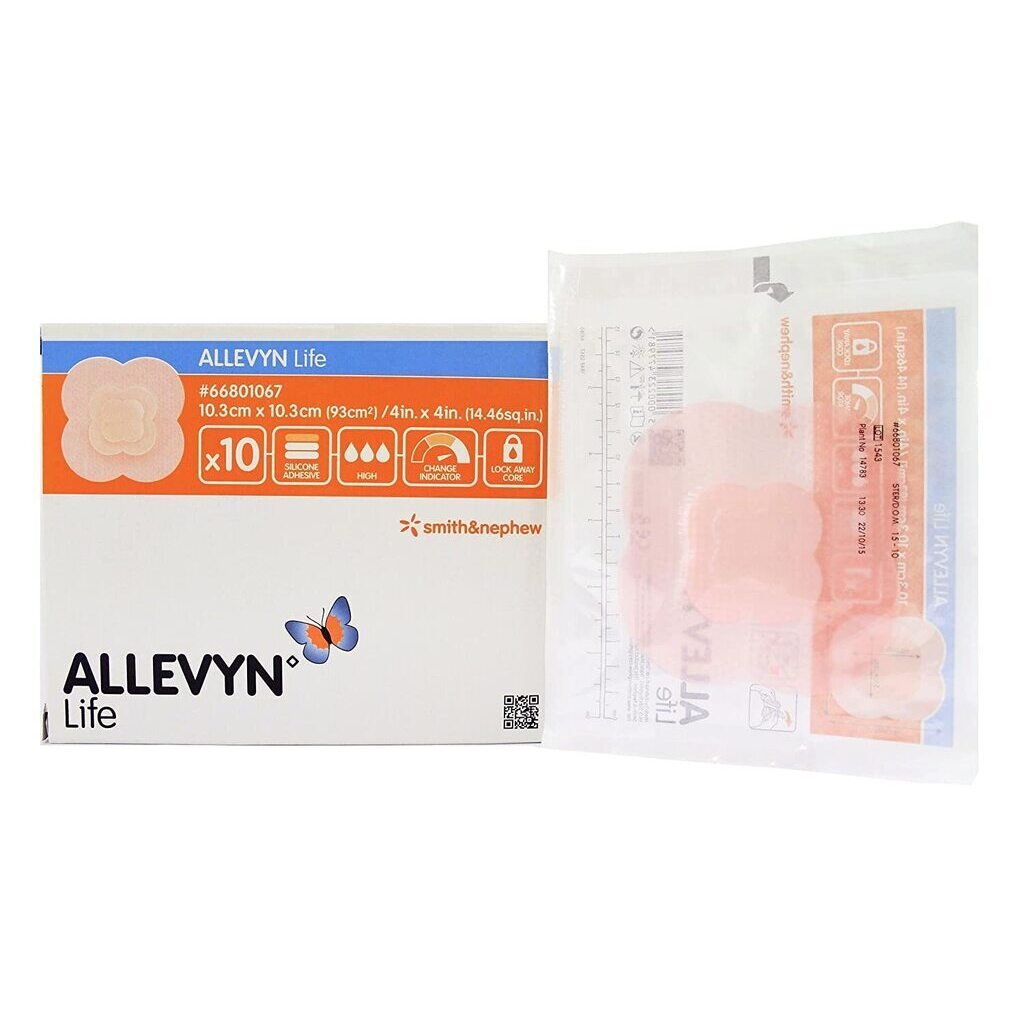 Allevyn Life 10.3 cm x 10.3 cm 66801067, sobre fondo blanco