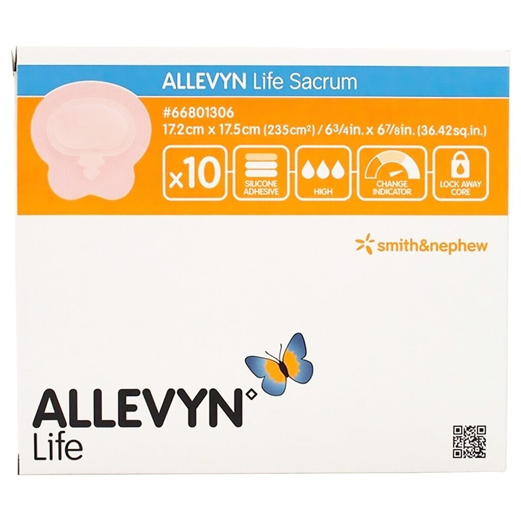 Allevyn Life Sacrum 17.2 cm x 17.5 cm 66801306, sobre fondo blanco