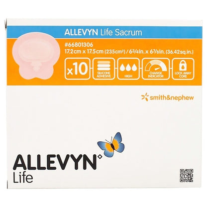 Allevyn Life Sacrum 17.2 cm x 17.5 cm 66801306, sobre fondo blanco