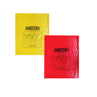 Bolsa amarilla Ambiderm para residuos de 50 × 60 cm