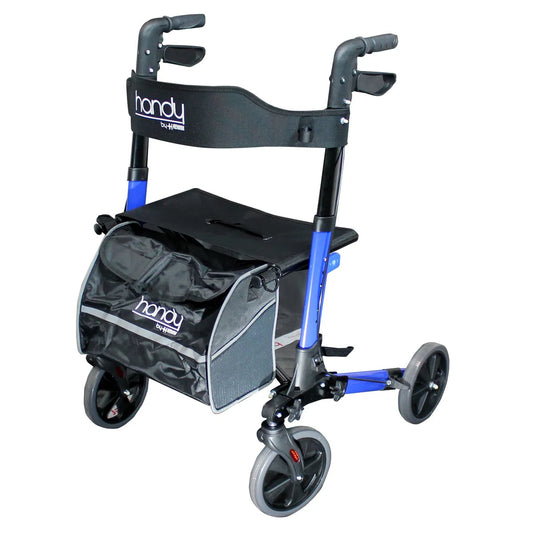 Andadera Handy AN01A completa, azul, con asiento, bolsa y respaldo