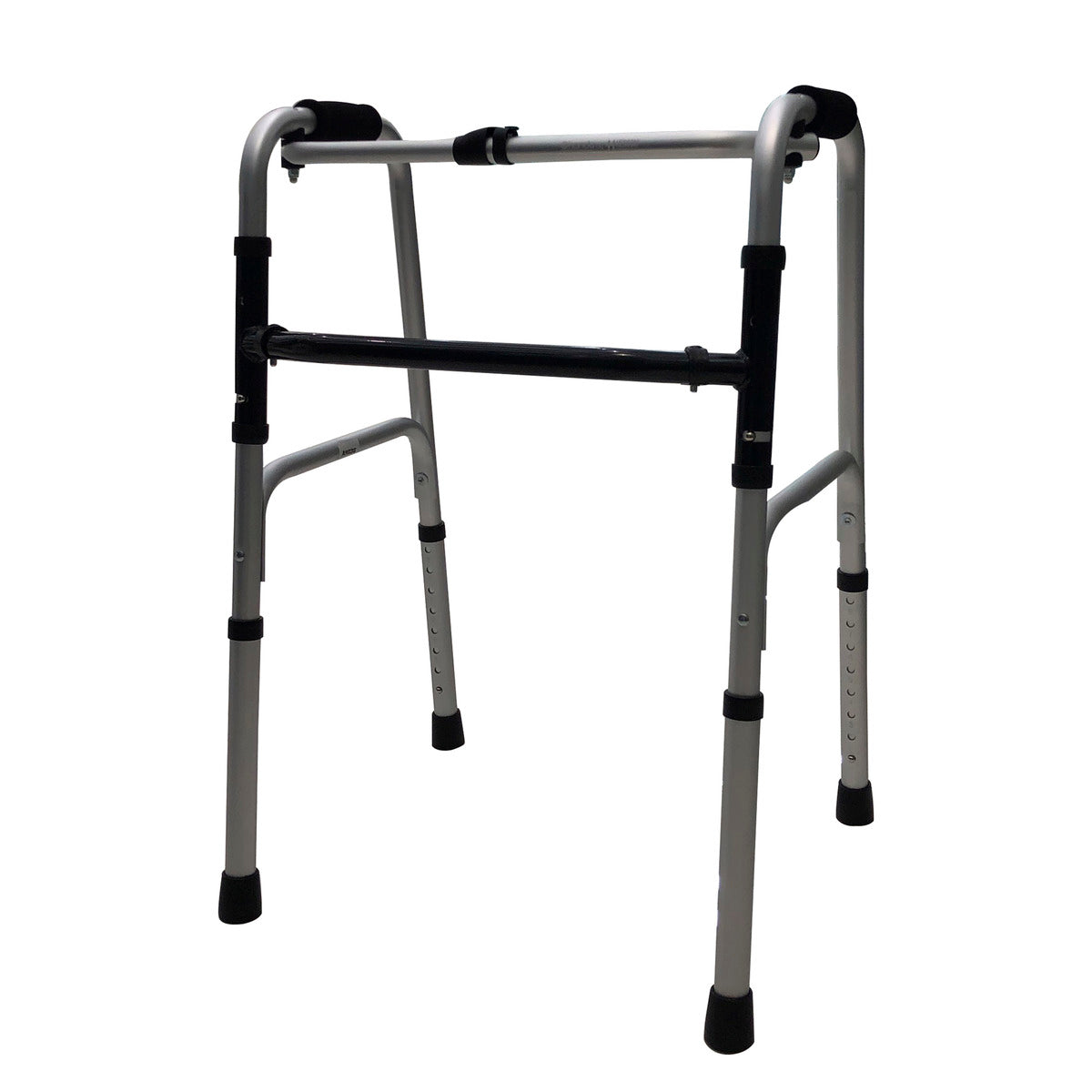 Andadera plegable Handy AN03G gris, bastidor de aluminio con cuatro patas y regatones
