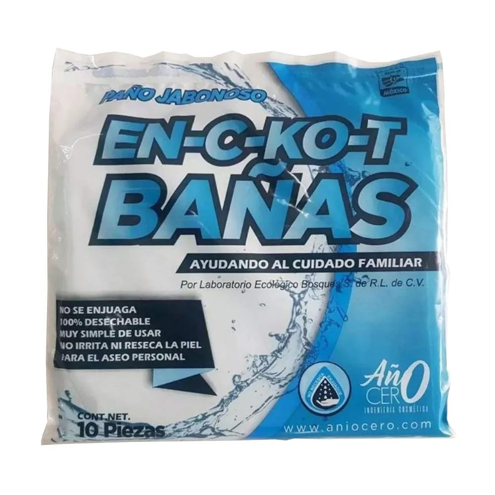 Paquete azul Año Cero En Seco Te Bañas con 10 paños jabonosos.