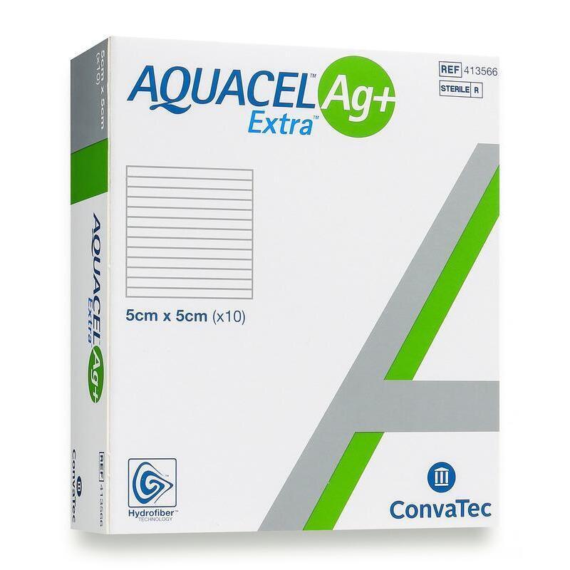 Aquacel Extra Ag+ 5 cm x 5 cm 413566, sobre fondo blanco