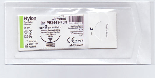 Imagen ilustrativa de la familia ATRAMAT Nylon negro, sutura monofilamento no absorbible