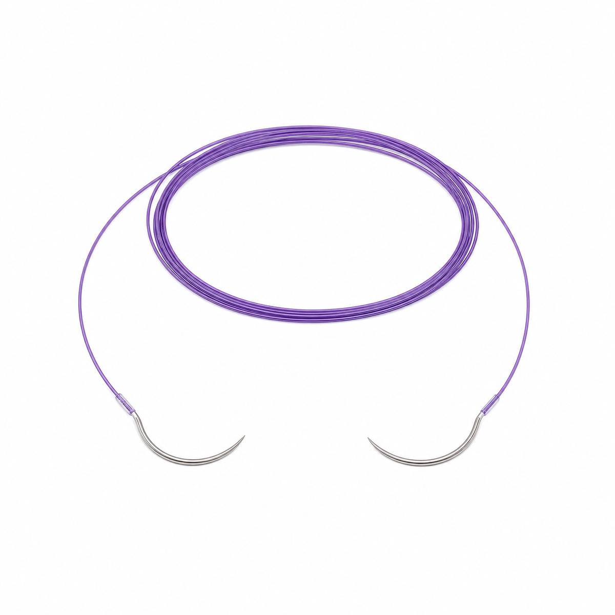 Imagen ilustrativa: Atramat PDX SE1376/2, hebra violeta USP 6-0 de 75 cm con doble aguja SE-13, sobre fondo blanco