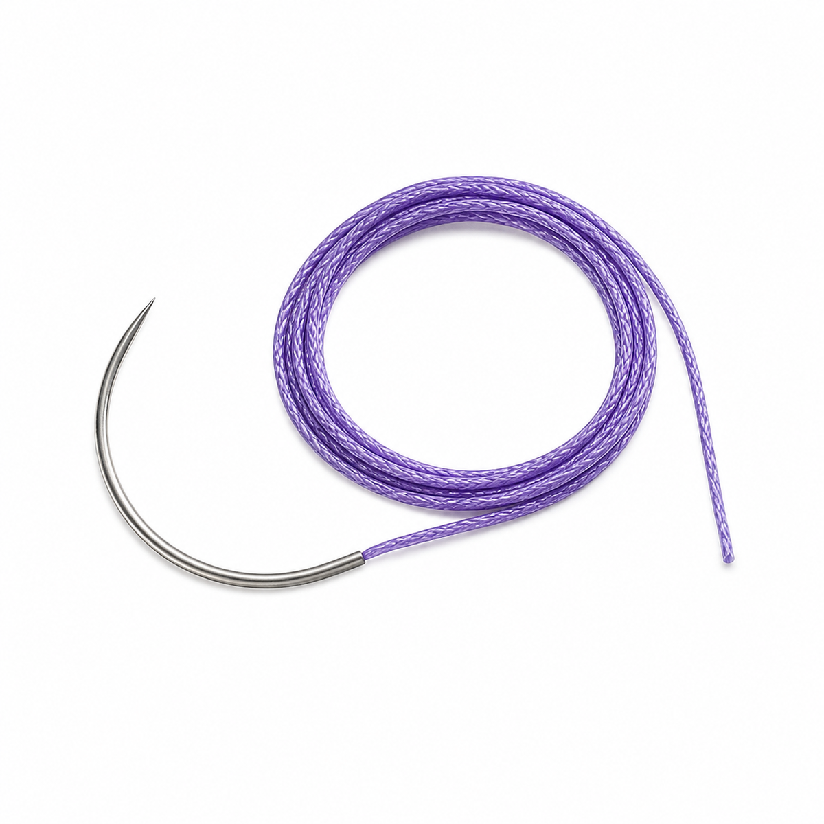 Imagen optimizada: Atramat PGA R3793-75 calibre 3-0, sutura violeta de 75 cm con aguja R37 curva, presentación ilustrativa sobre fondo blanco