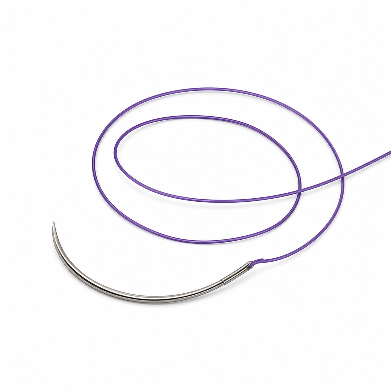 Imagen ilustrativa optimizada: Atramat PGC25 violeta USP 0, 90 cm, aguja SG-36 de 36 mm, sobre fondo blanco