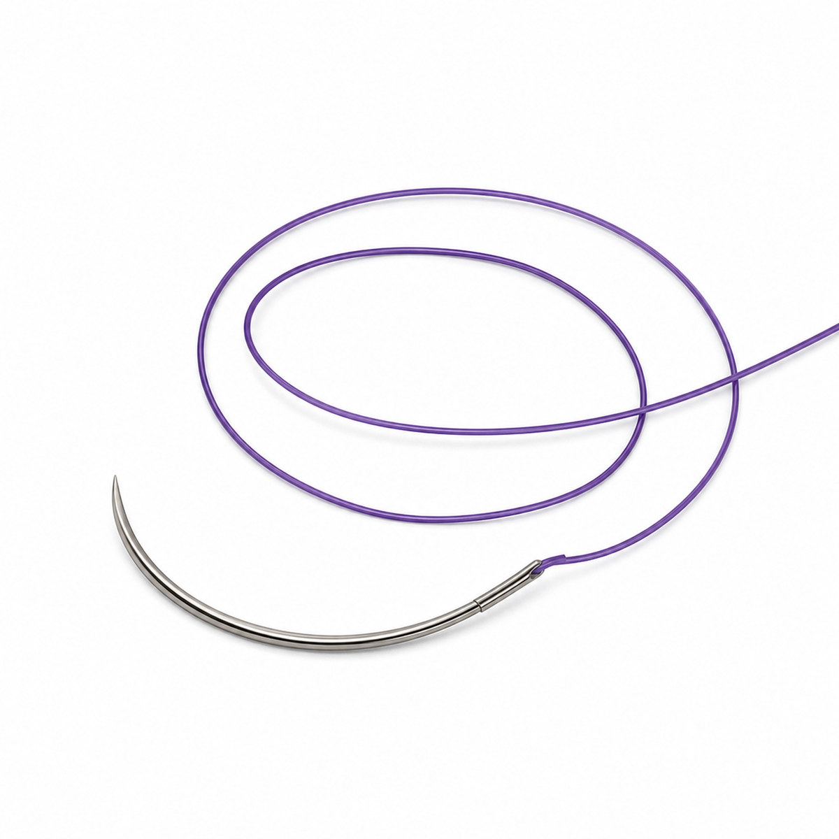Imagen ilustrativa optimizada: Atramat PGC25 violeta USP 0, 90 cm, aguja SG-36 de 36 mm, sobre fondo blanco