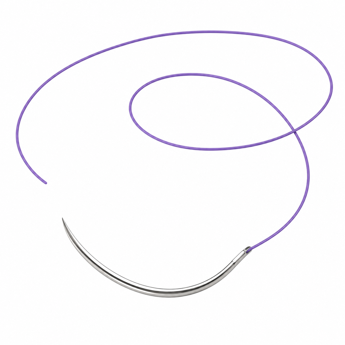 Imagen ilustrativa optimizada: Atramat PGC25 violeta USP 1, 70 cm, aguja SG-36 de 36 mm, sobre fondo blanco