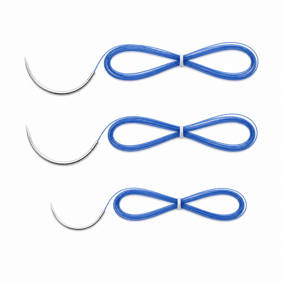 Imagen optimizada: familia Atramat Polipropileno azul de 75 cm con agujas curvas, sobre fondo blanco