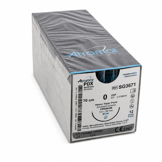 Atramat SG3671 PDX polidioxanona violeta USP 0, 70 cm, aguja SG-36 de 36 mm