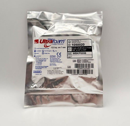 BD Avitene UltraFoam 1050020, esponja de colágeno 2 x 6.25 x 7 mm, 12.5 cm²