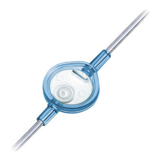 B. Braun Intrapur Neonat Lipid 4099460, filtro en línea de 1.2 µm con conexiones, sobre fondo blanco