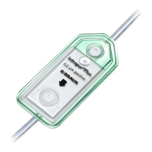 B. Braun Intrapur Plus 4099800, filtro IV en línea de 0.2 µm con membrana positiva, sobre fondo blanco