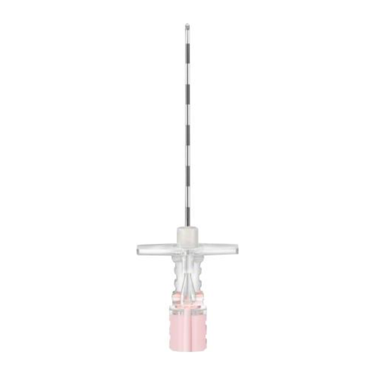 B. Braun Perican Paed 4502302, aguja epidural pediátrica 18G x 50 mm, sobre fondo blanco