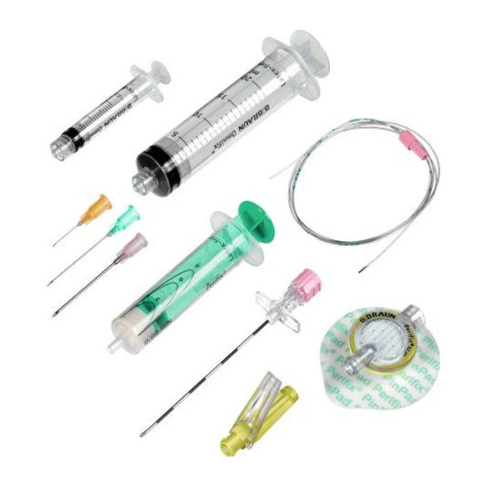 B. Braun Perifix 4514211, kit epidural 421, sobre fondo blanco