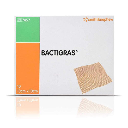Bactigras 10 cm x 10 cm 7457, sobre fondo blanco