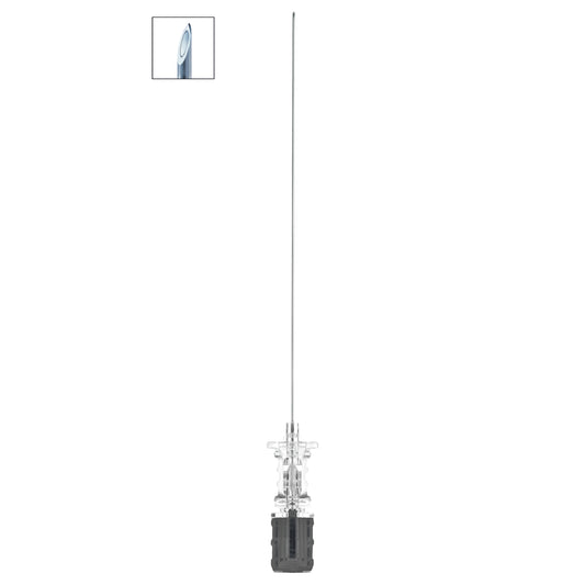Aguja espinal B. Braun Spinocan 22 G × 88 mm, bisel Quincke y hub del estilete negro