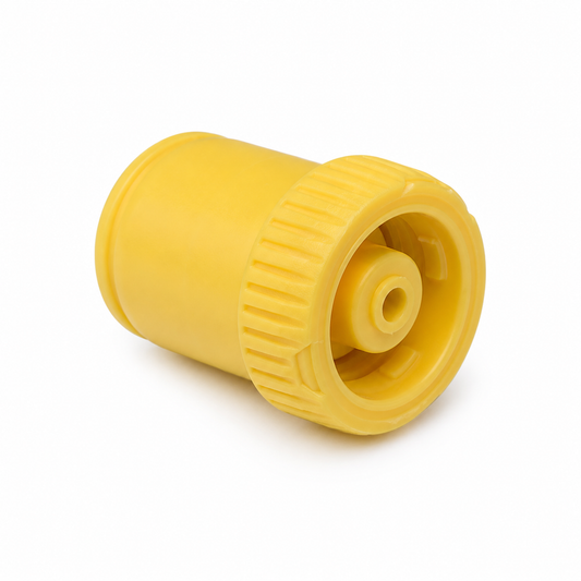 Imagen ilustrativa optimizada: B. Braun 4238010, tapón amarillo para sitio de inyección con membrana de acceso, sobre fondo blanco
