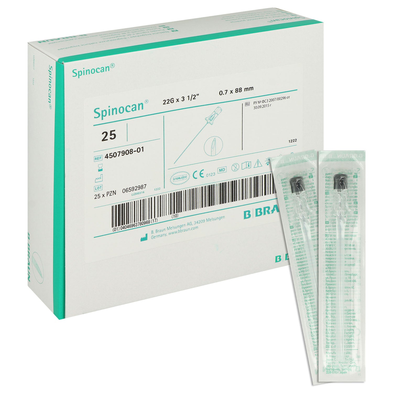B. Braun Spinocan aguja espinal 22G x 88 mm, referencia 4507908-01