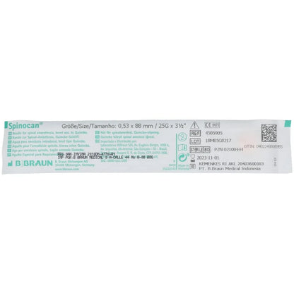 Blíster B. Braun Spinocan 25 G × 88 mm, REF 4505905, 0,53 × 88 mm