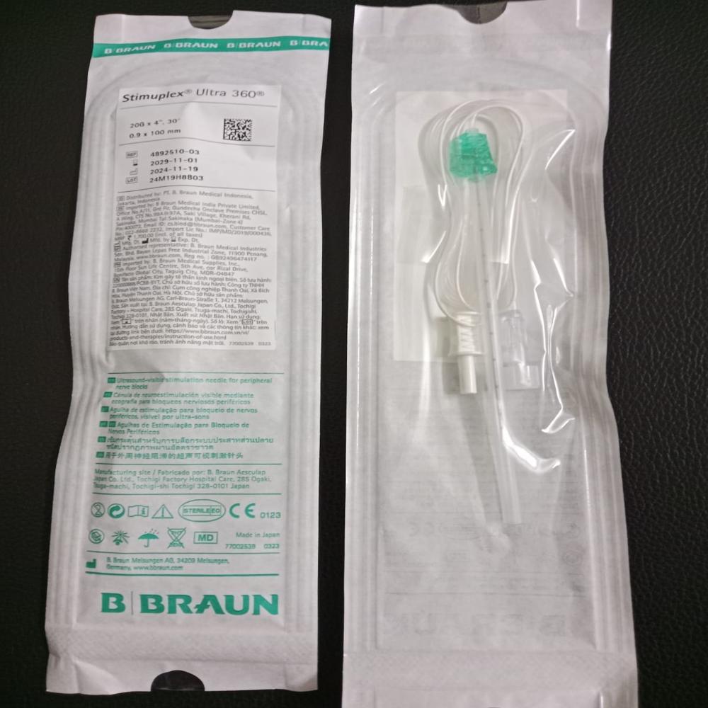 Aguja B. Braun Stimuplex Ultra 360 20G x 100 mm, referencia 4892510-04