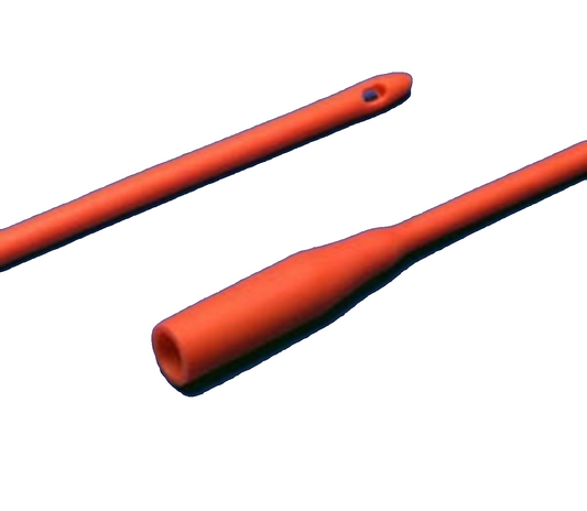 Sonda Nelaton BD Bardia 802416 de hule rojo 16 Fr con punta redonda sobre fondo blanco