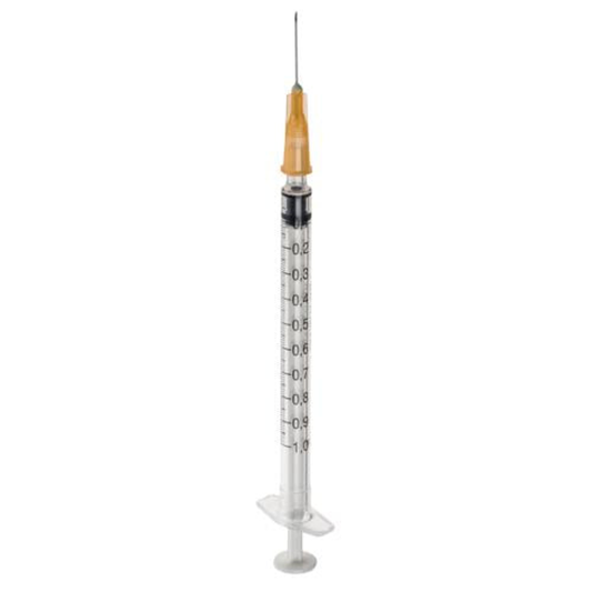 BD jeringa de 1 ml con aguja 25G x 16 mm color naranja, referencia 302579