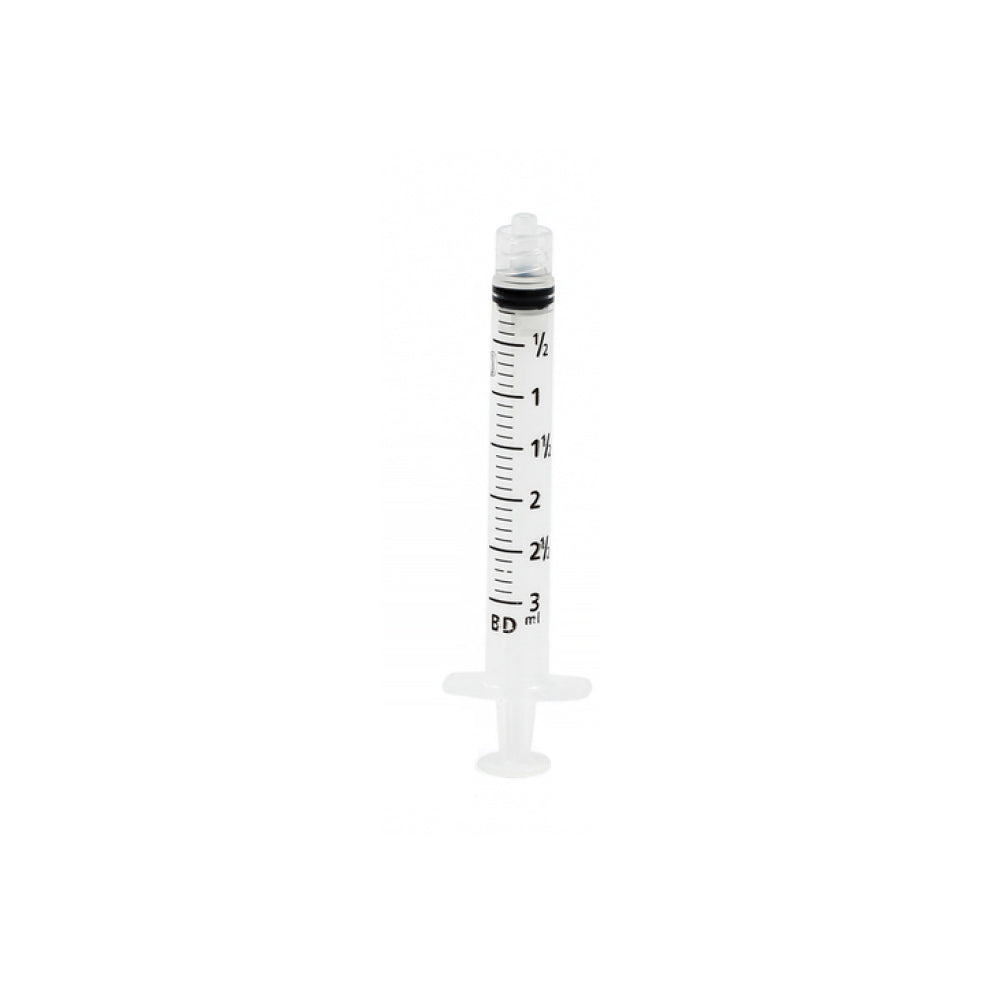Jeringa BD Plastipak de 3 ml con conexión Luer Lock sin aguja, referencia 990174