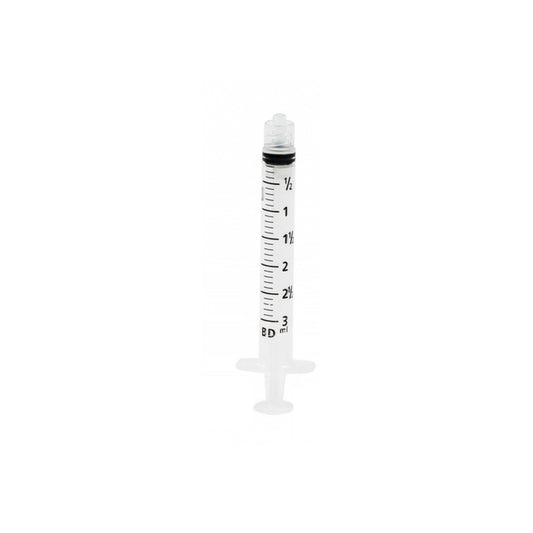 Jeringa BD Plastipak de 3 ml con conexión Luer Lock sin aguja, referencia 990174