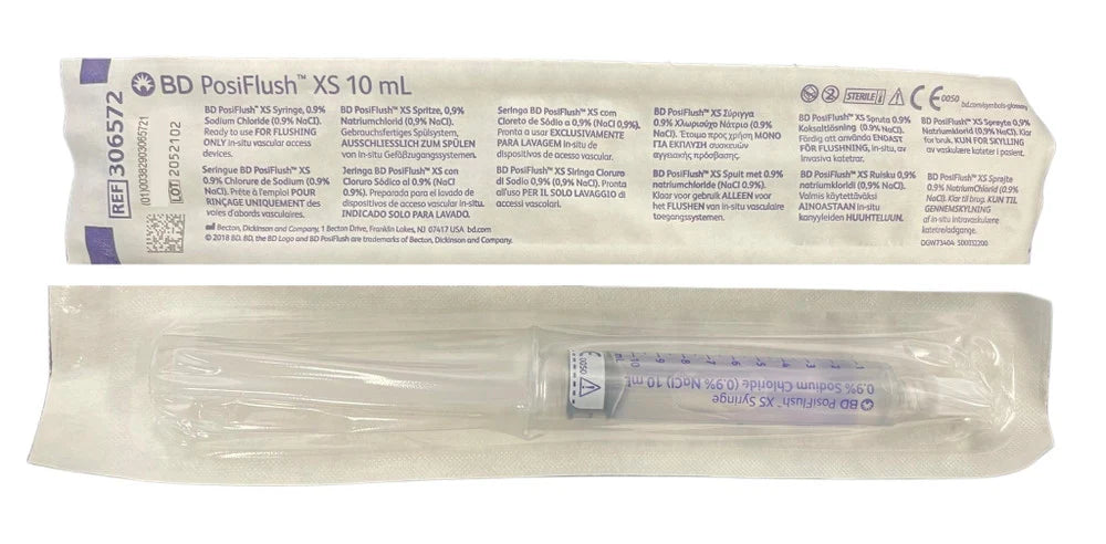 BD PosiFlush XS 306572, jeringa prellenada de 10 ml