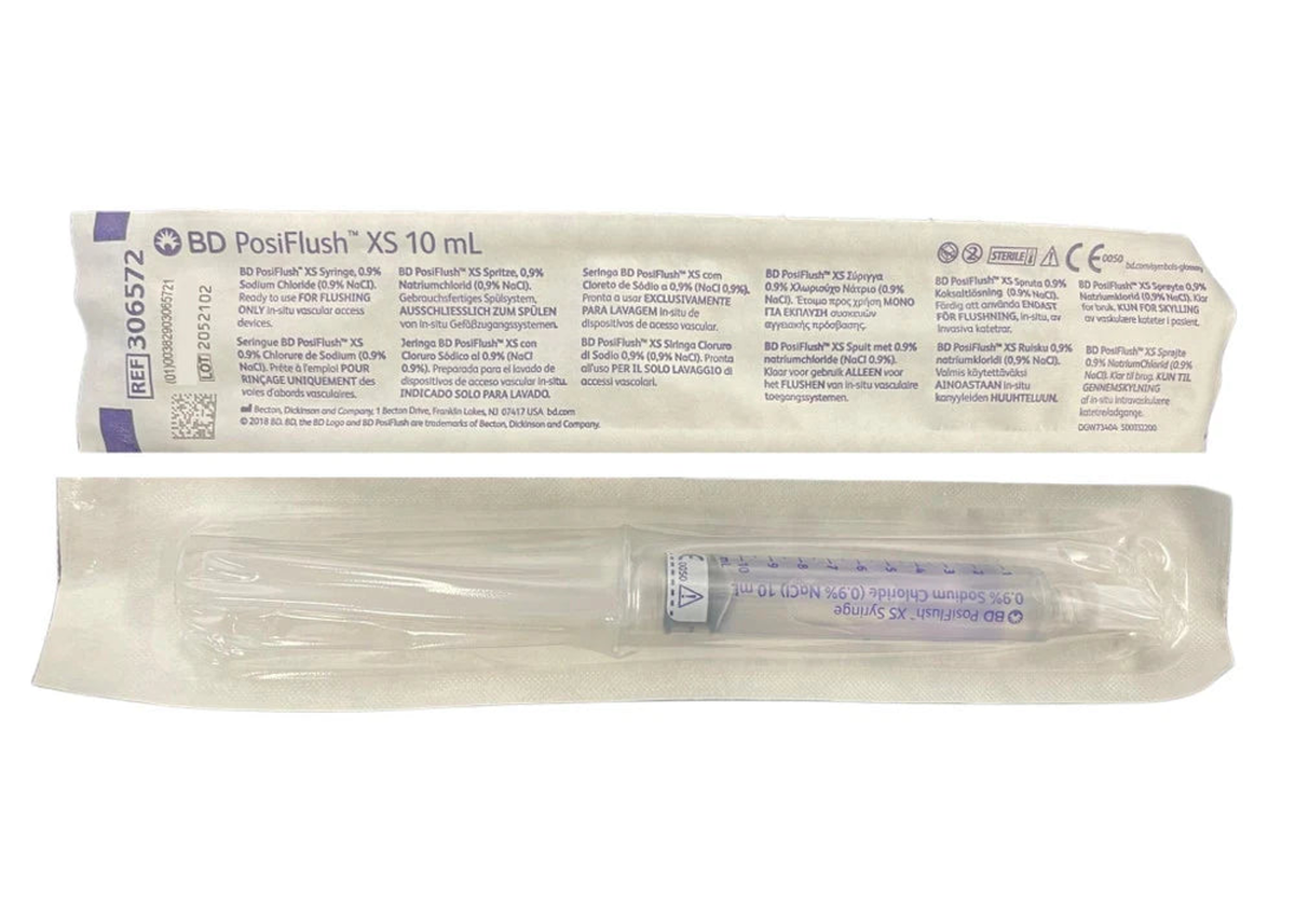 BD PosiFlush XS 306572, jeringa prellenada de 10 ml