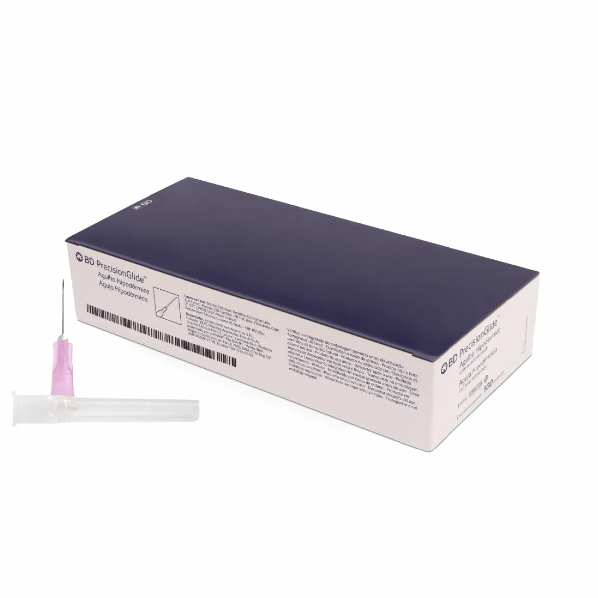 Aguja BD PrecisionGlide 300017 de 18G x 1 1/2 pulgadas, cono rosa, caja con 100 piezas