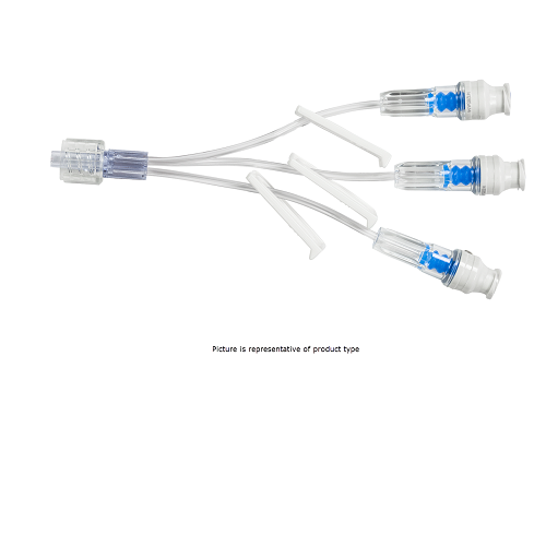 BD Q-Syte 385164, extensión trifurcada small bore de 15 cm con spin nut